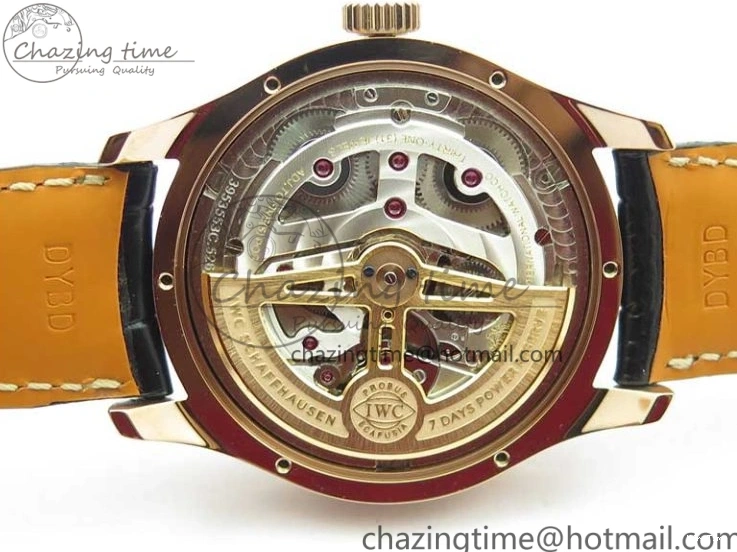 MIROTIME 0223 Premium Portugieser Perpetual Calendar IW503302 RG V9F 1:1 Best Edition Blue Dial on Black Leather Strap A 7098